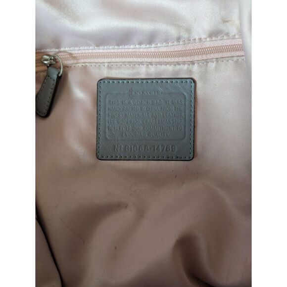 Coach Kristin Hobo Shoulder Bag Dark Stone Grey Pouch Pocket 2-Way Strap - Picture 7 of 7